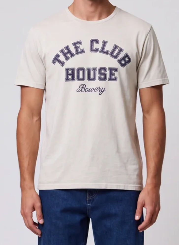 T-SHIRT BOWERY NYC MODELLO THE CLUB HOUSE VINTAGE JERSEY COLOR VANILLA