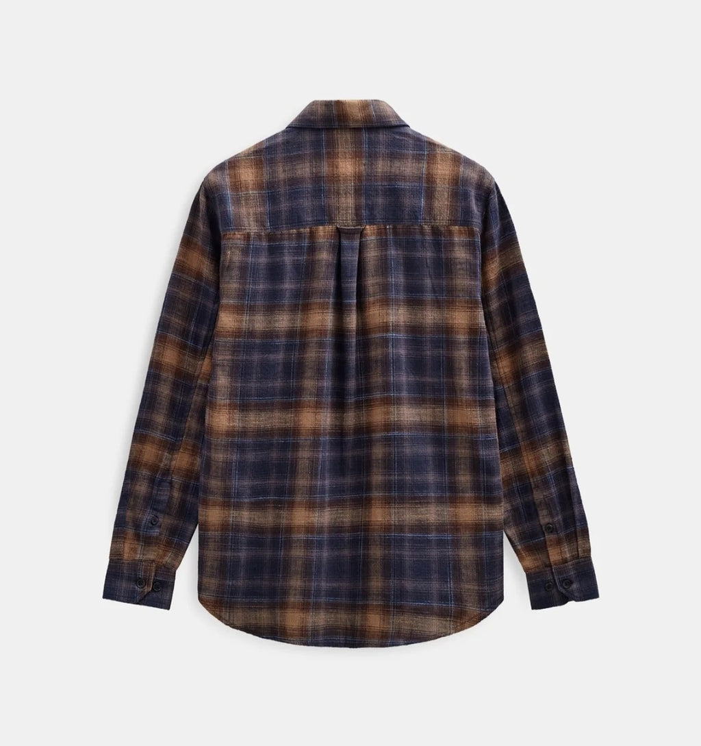 AKLEIF FLANNEL CHECK5 LS SHIRT ANERKJENDT COLOR ESTATE BLUE