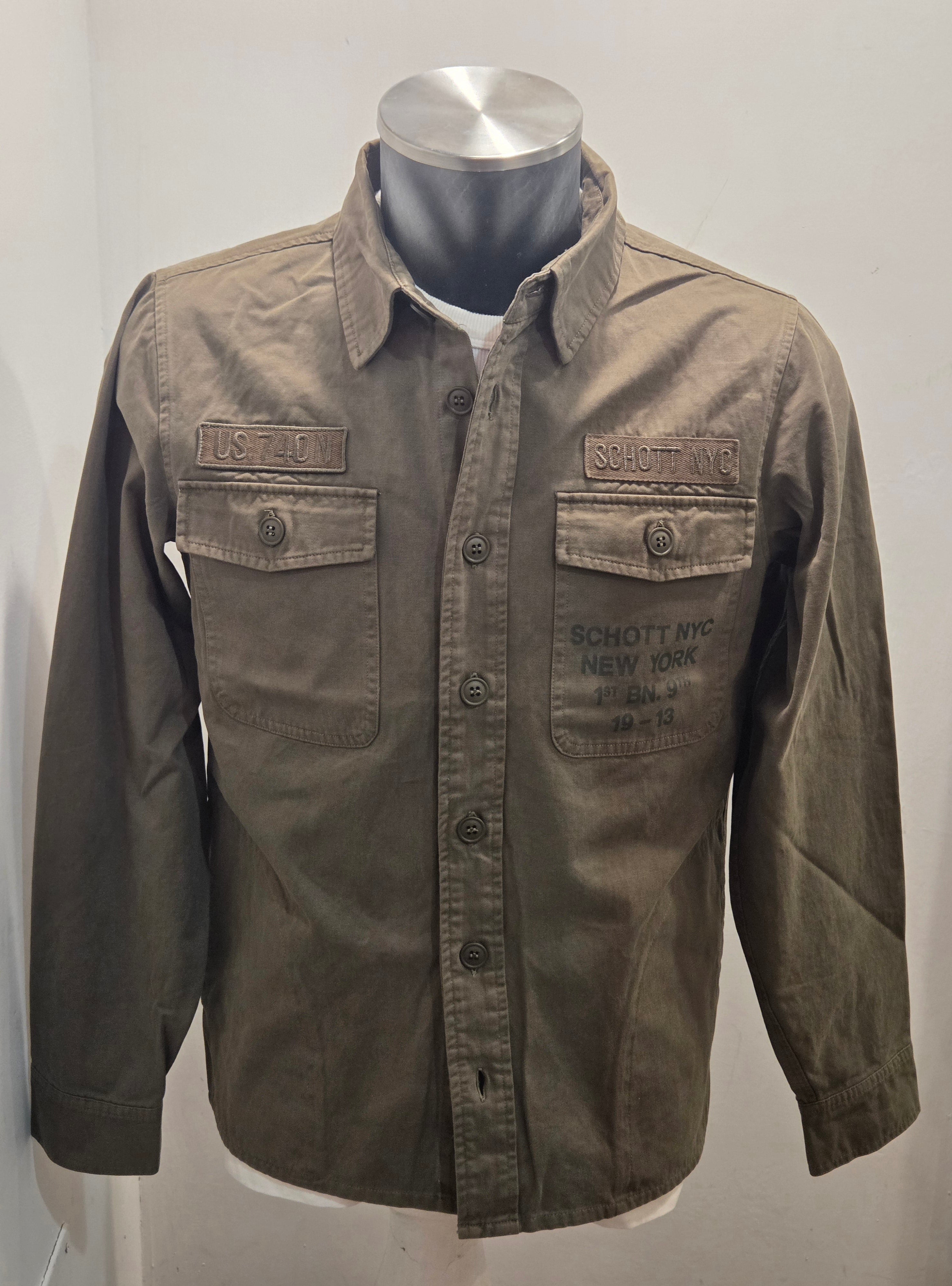 SCHOTT OVERSHIRT NYC COLOR VERDE MILITARE