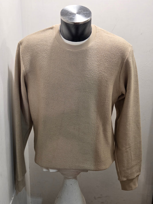 WHITE SAND FELPA GIROCOLLO IN COTONE COLOR BEIGE