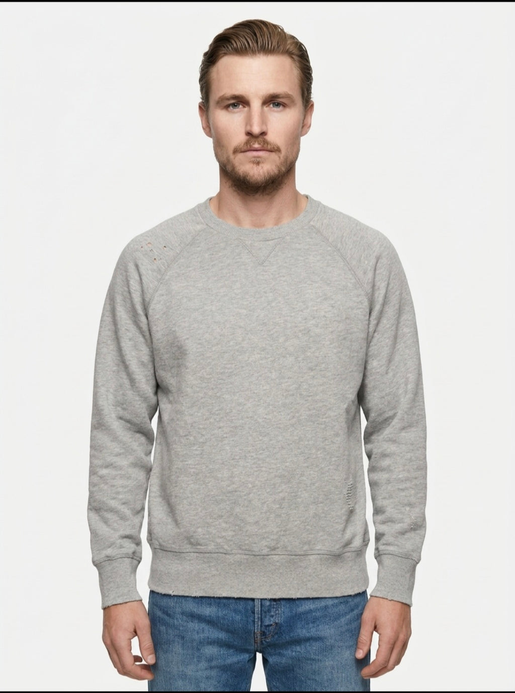 FELPA GIROCOLLO BASIC VINTAGE IN THE BOX COLOR GRIGIO MELANGE