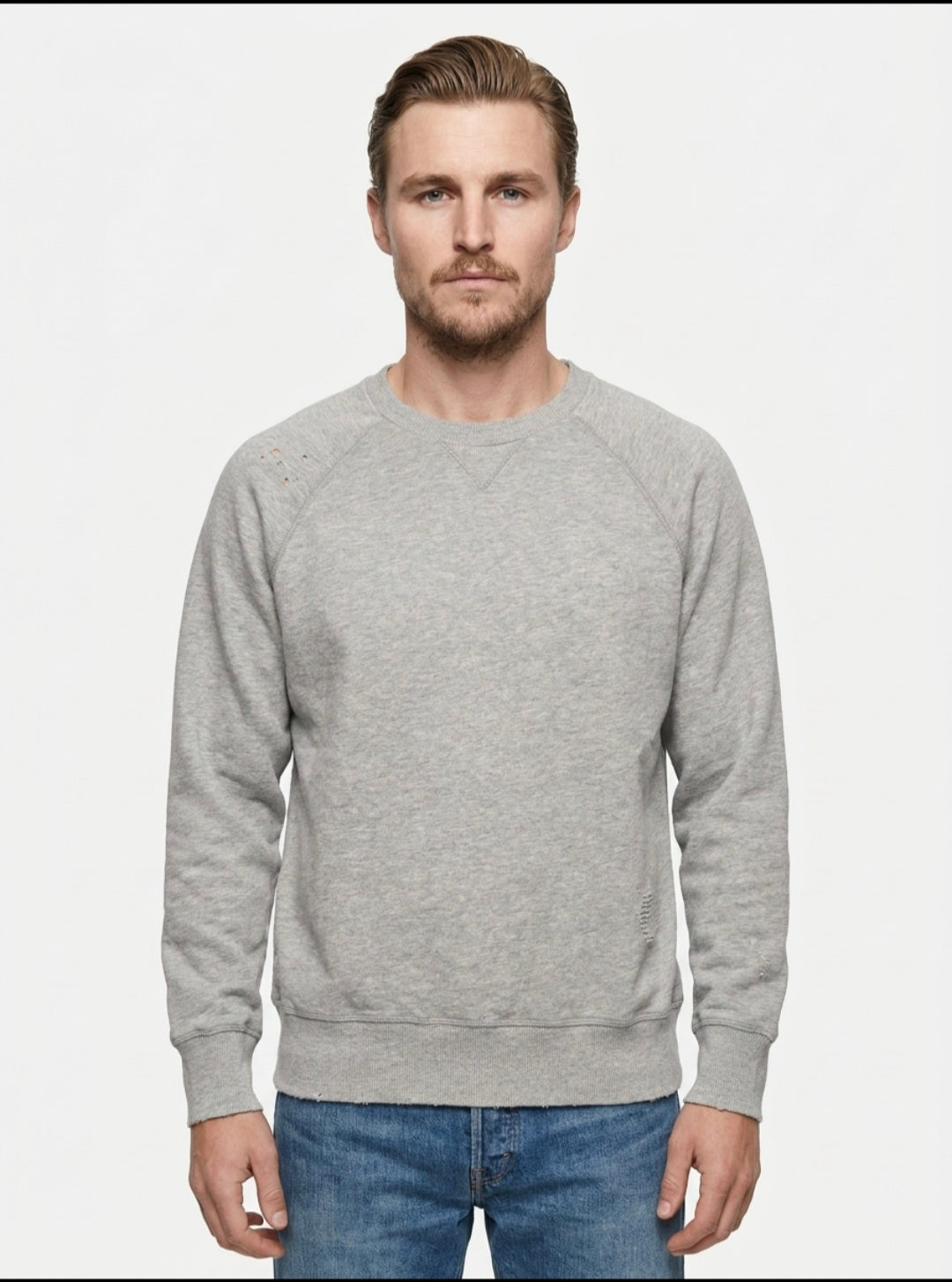 FELPA GIROCOLLO BASIC VINTAGE IN THE BOX COLOR GRIGIO MELANGE