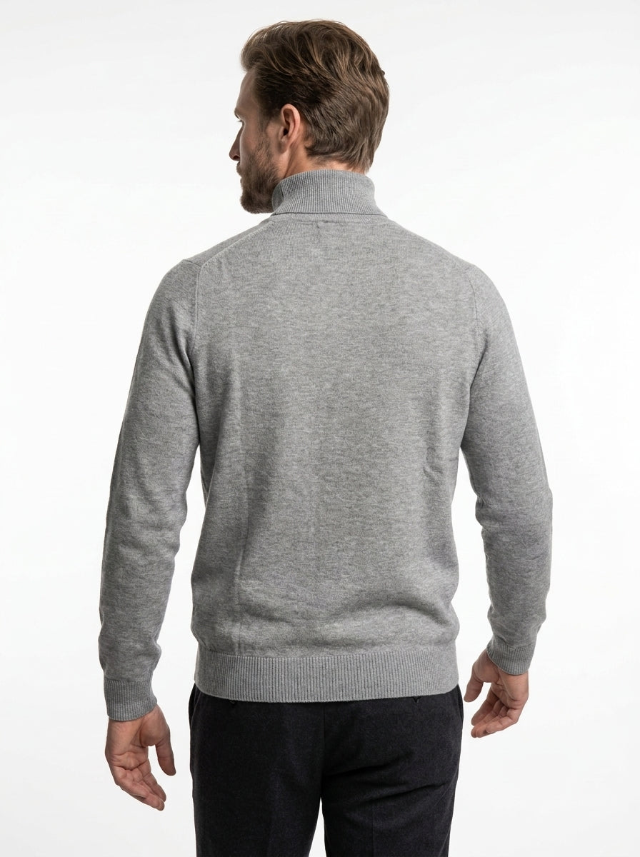 BRAMANTE MAGLIA COLLO ALTO REGULAR FIT COLOR GRIGIO MELANGE
