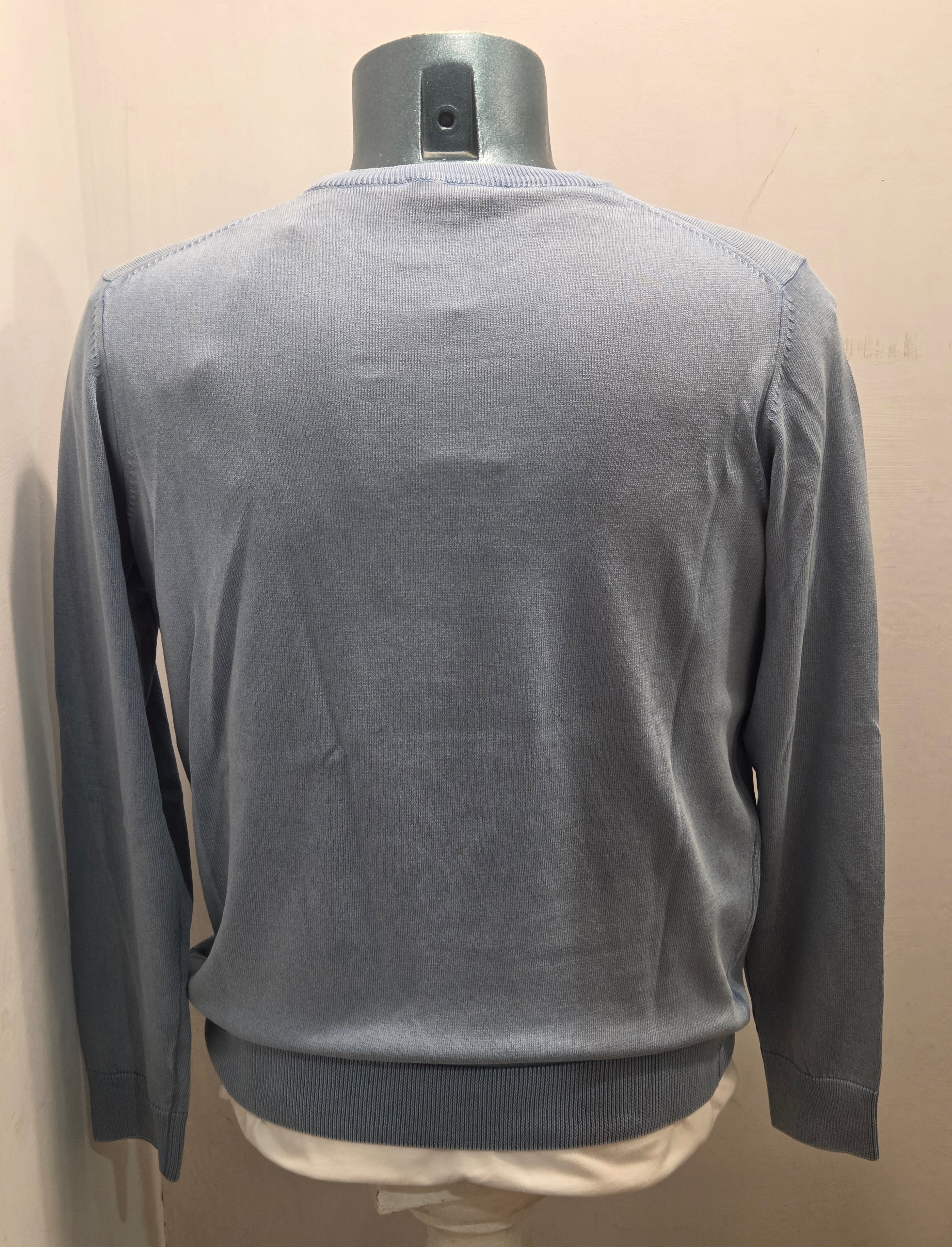 BRAMANTE MAGLIA FILO COTONE MANICA LUNGA COLOR CELESTE