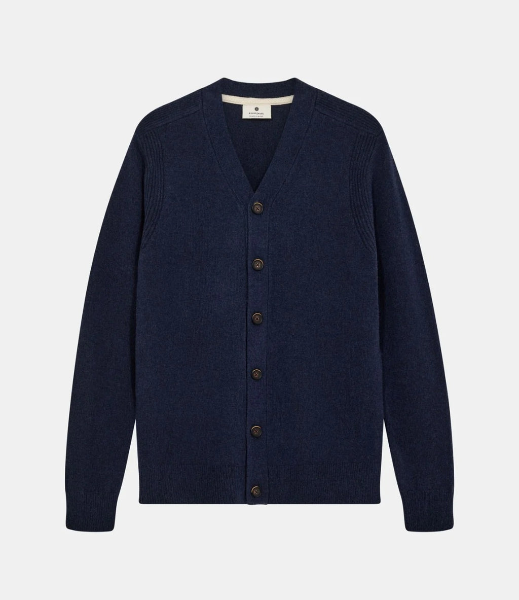 AKSVEND LAMBSWOOL CARDIGAN ANERKJENDT COLOR DARK NAVY