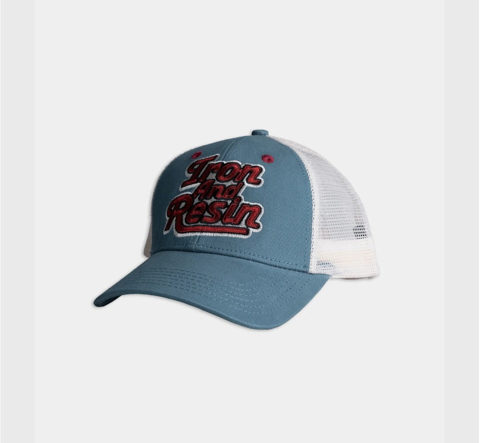 IRON AND RESIN NEON HAT COTTON- TWILL COLORE VINTAGE BLUE ONE SIZE