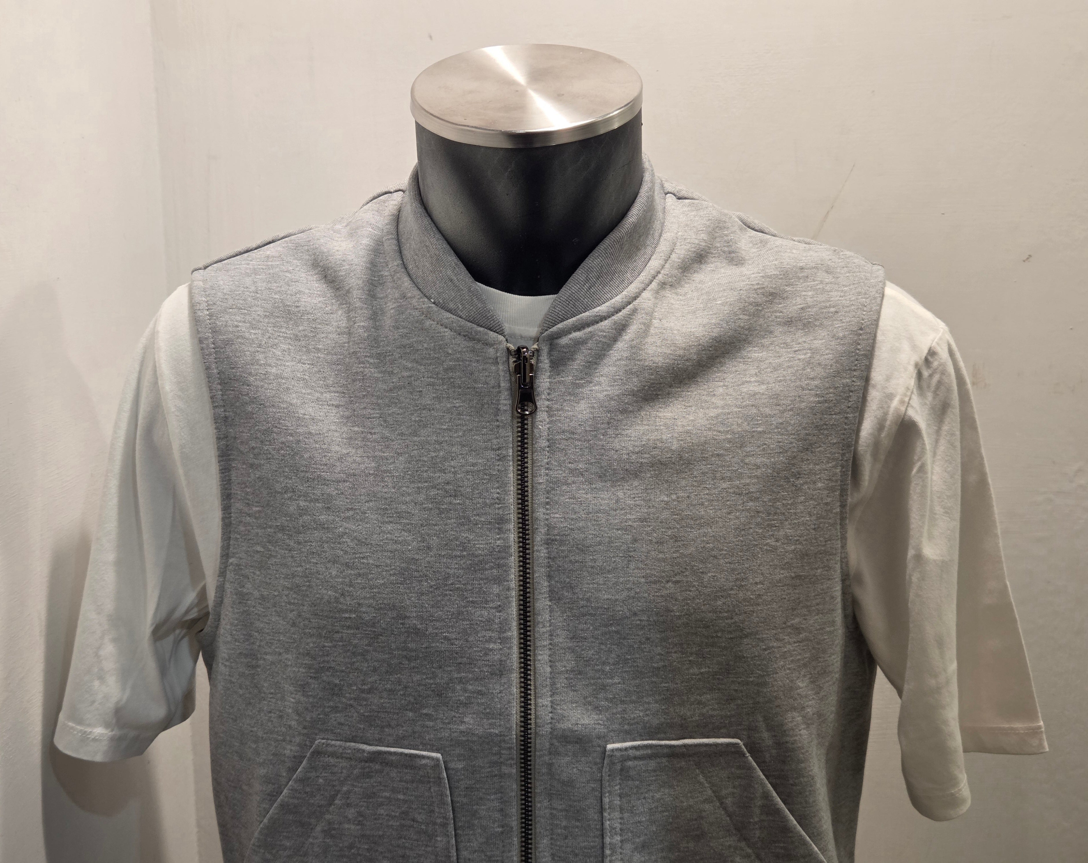 GILET SEADOG ROBERT REVERSE ZIP FELPA/CHAMBRAY COLOR GRIGIO MELANGE