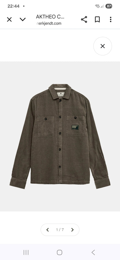 OVERSHIRT IN VELLUTO ANERKJENDT COLOR LICHEN GREEN