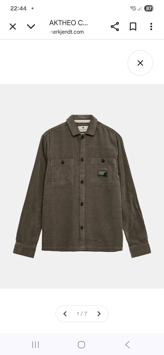 OVERSHIRT IN VELLUTO ANERKJENDT COLOR LICHEN GREEN