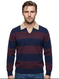 MAGLIA POLO RUGBY IN LANA IN THE BOX COLOR BLU/BORDEAUX