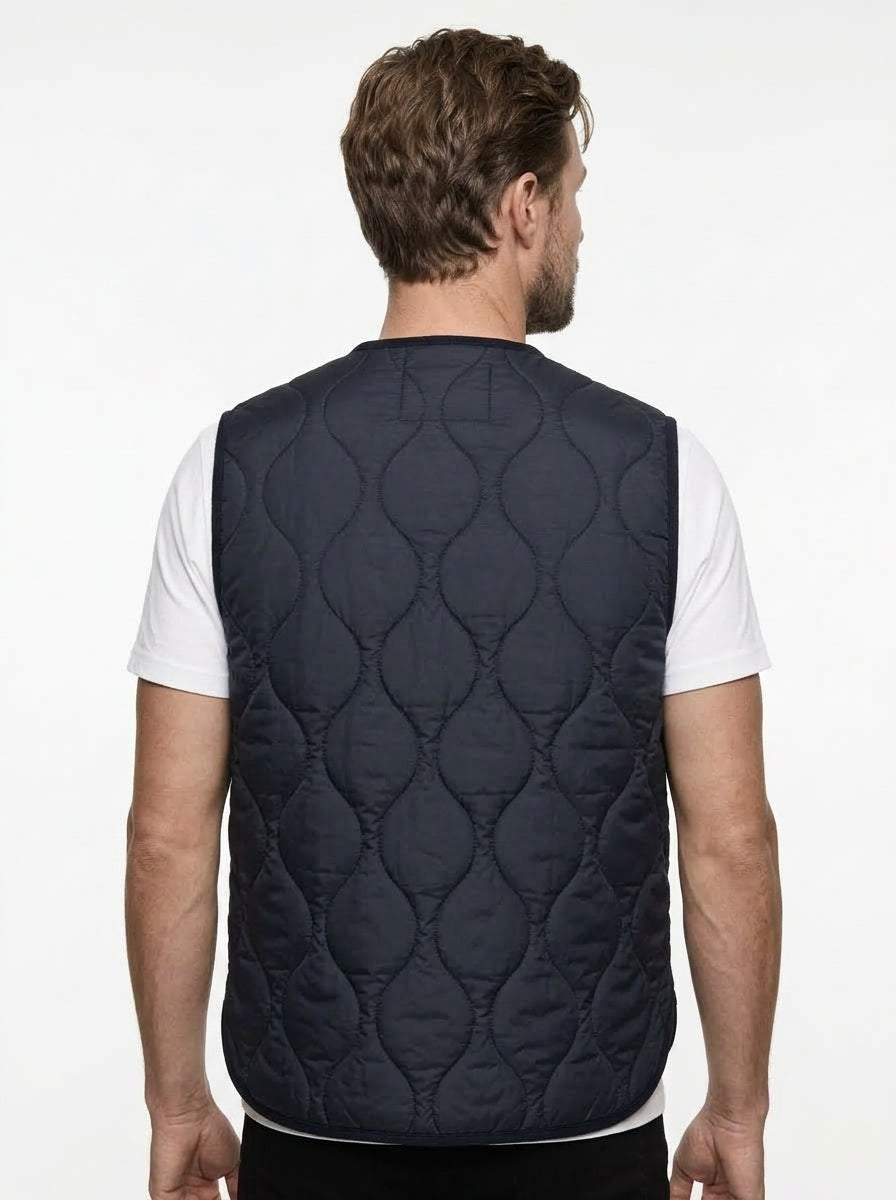 GILET REVERSIBILE IN THE BOX LANA TARTAN BLU/NYLON BLU