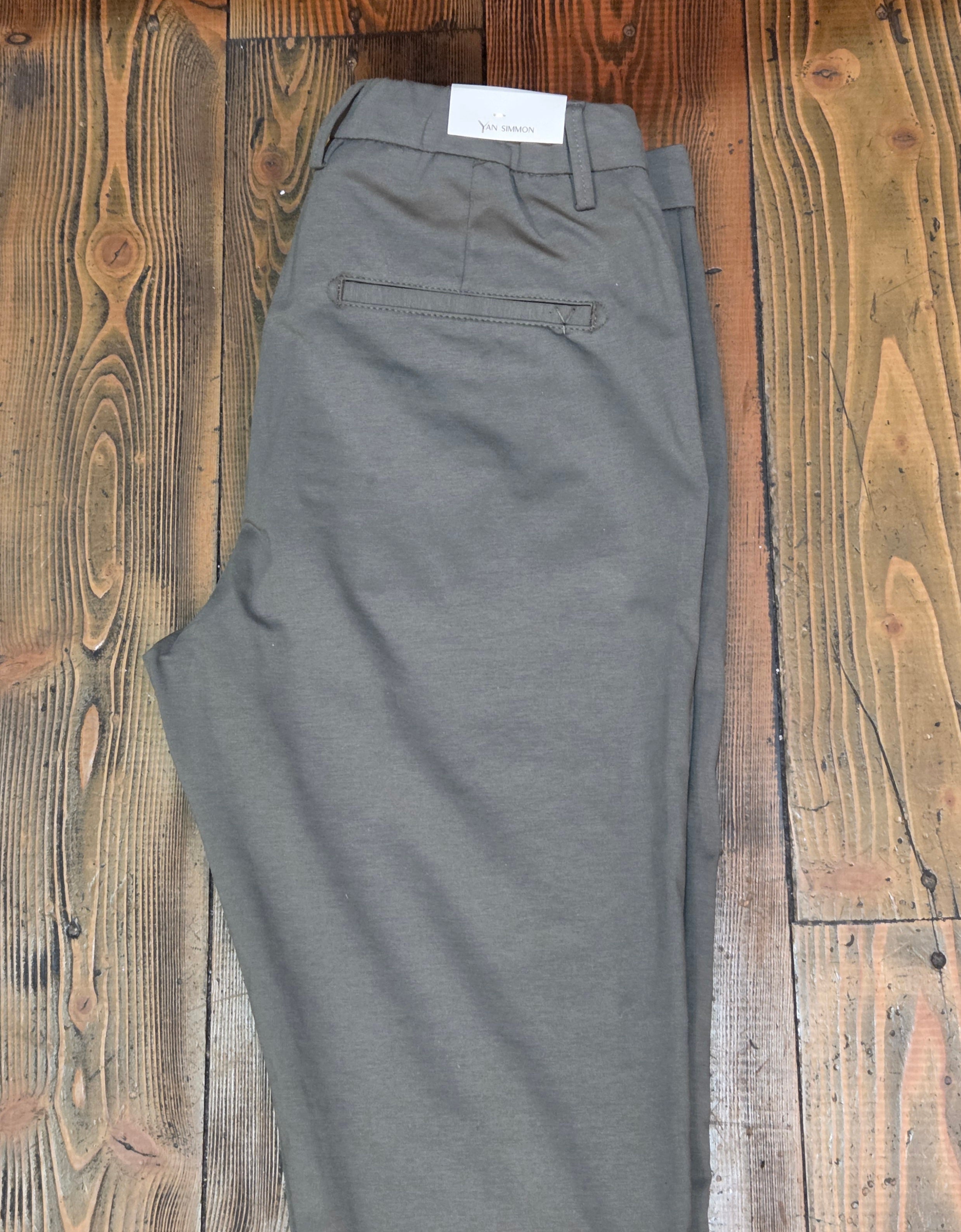 PANTALONI YAN SIMMON LIFE PUNTO MILANO T284L CON LACCIO COLOR MILITARE