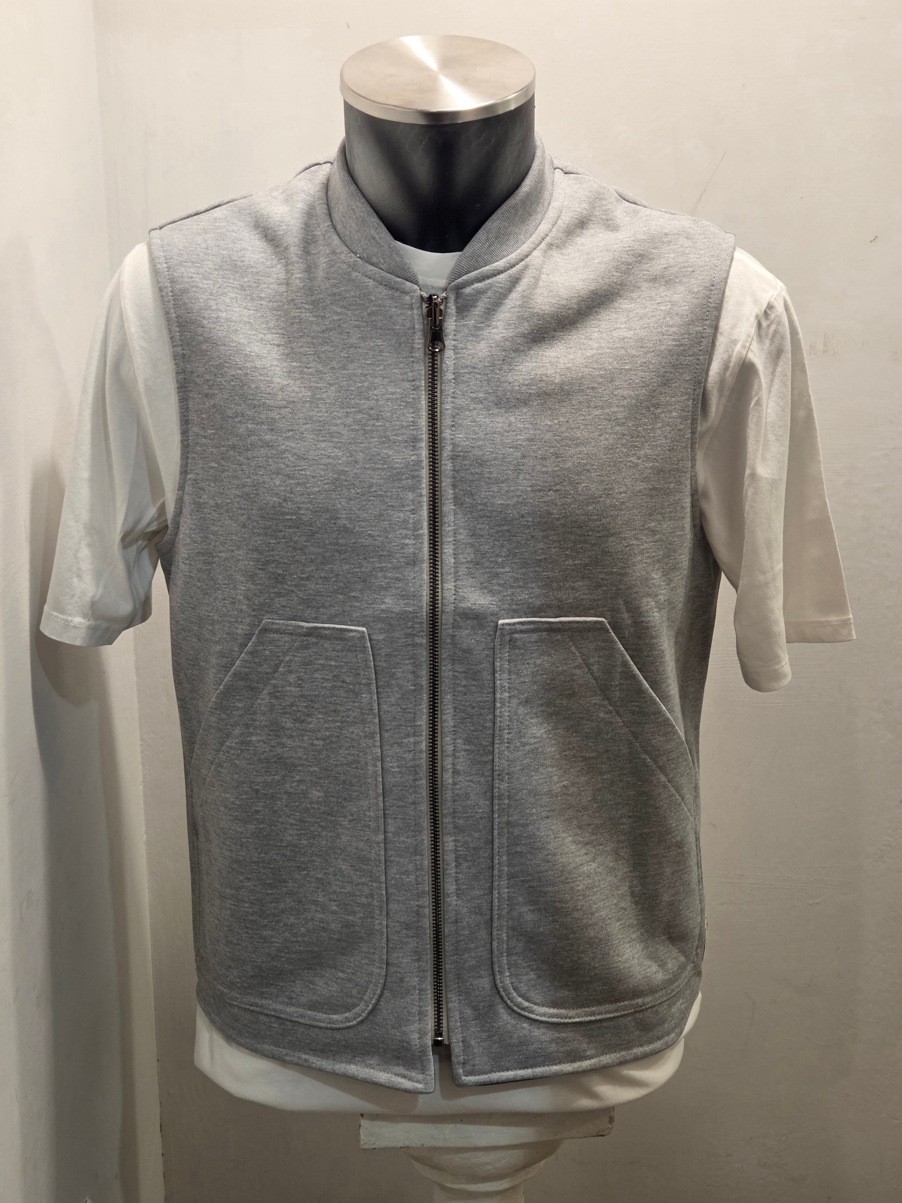 GILET SEADOG ROBERT REVERSE ZIP FELPA/CHAMBRAY COLOR GRIGIO MELANGE