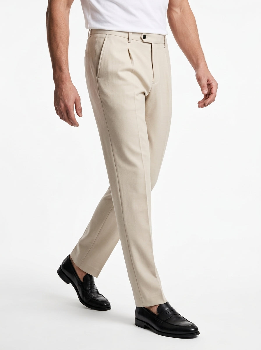YAN SIMMON PANTALONE MODELLO FRIEND COLORE CORDA IN PUNTO MILANO MADE IN ITALY
