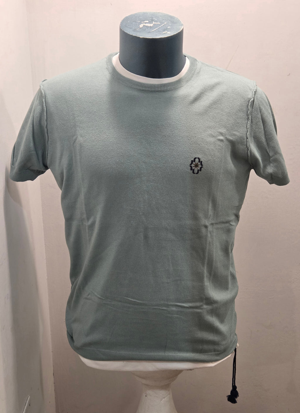 IN THE BOX MAGLIA FILO EMBROIDERY GARMENT DYED COLOR VERDE ACQUA