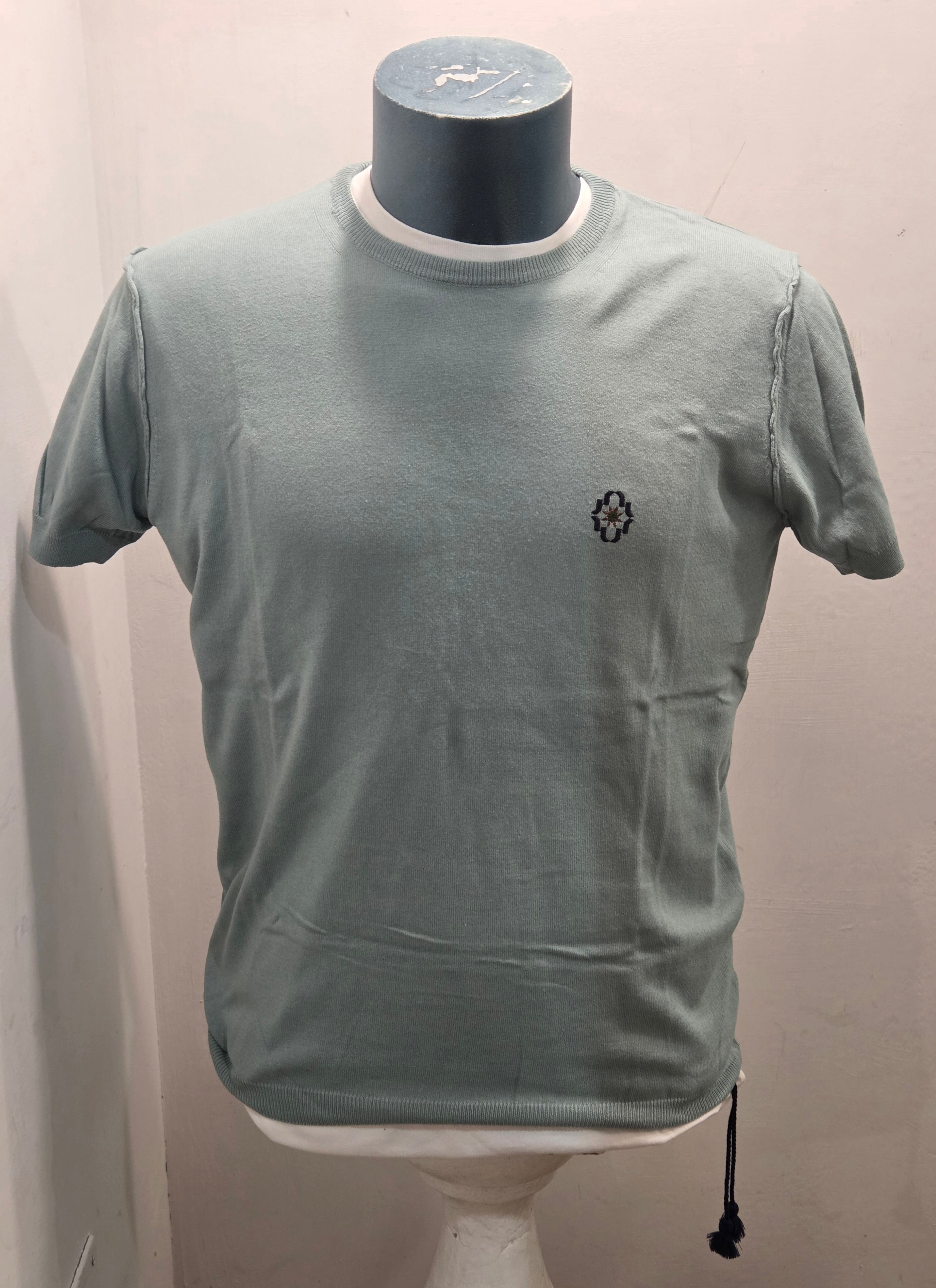 IN THE BOX MAGLIA FILO EMBROIDERY GARMENT DYED COLOR VERDE ACQUA
