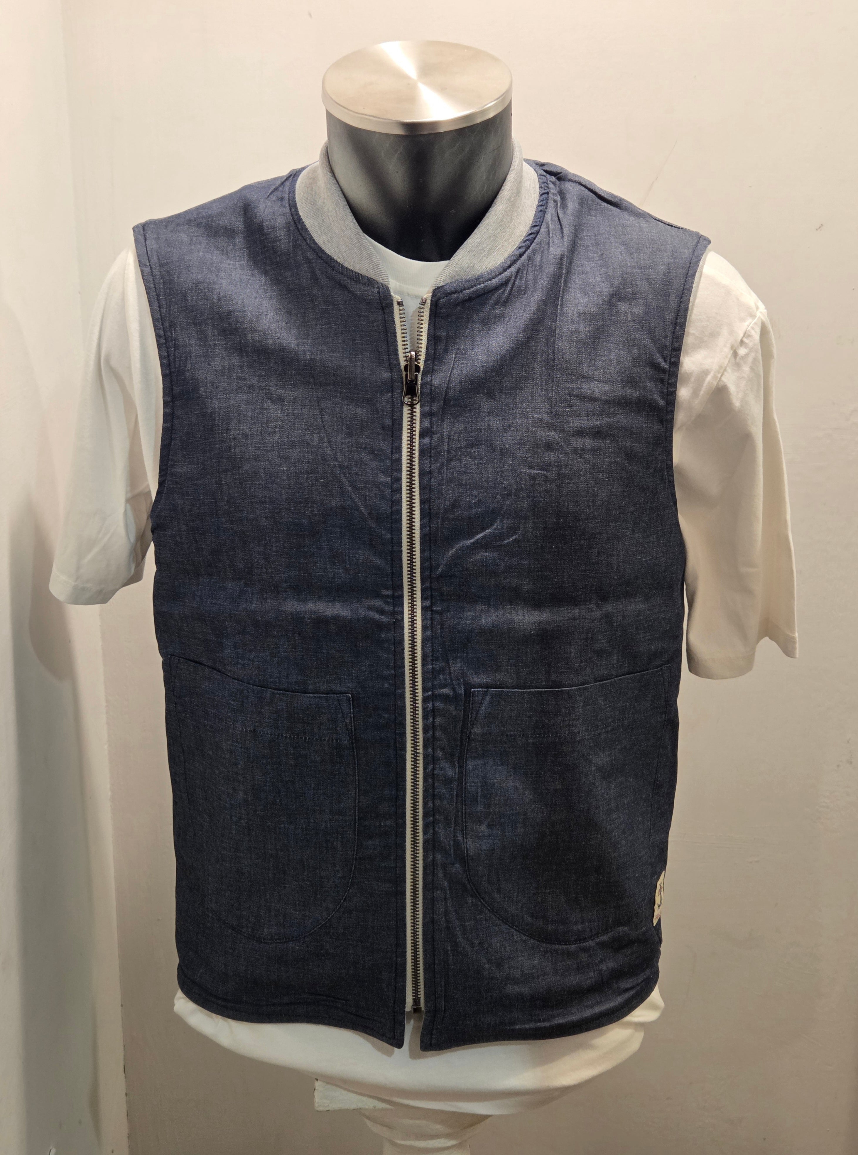 GILET SEADOG ROBERT REVERSE ZIP FELPA/CHAMBRAY COLOR GRIGIO MELANGE