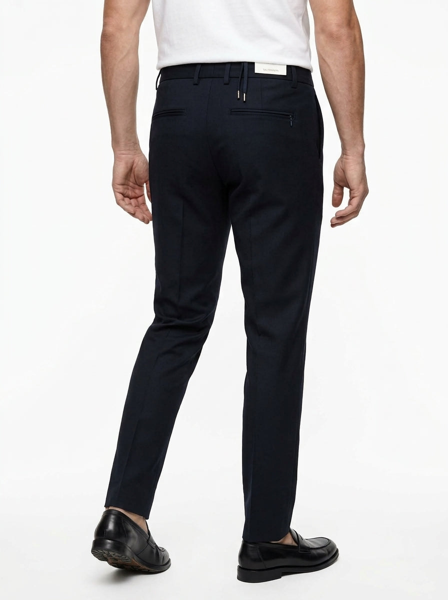 YAN SIMMON PANTALONE MODELLO LIFE COLORE NAVY IN PUNTO MILANO MADE IN ITALY