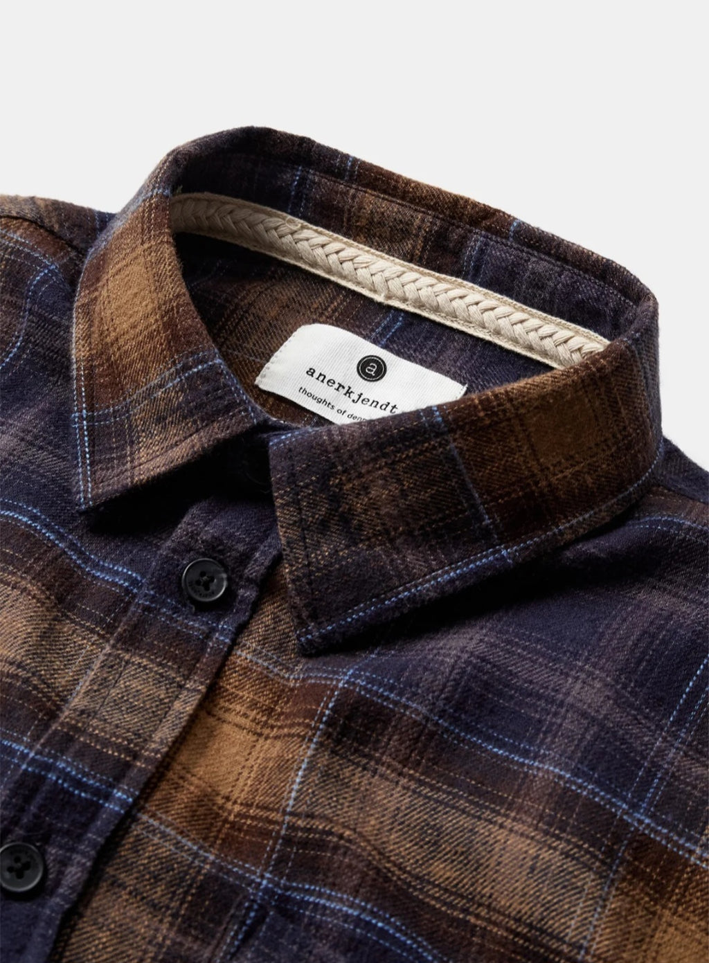 AKLEIF FLANNEL CHECK5 LS SHIRT ANERKJENDT COLOR ESTATE BLUE