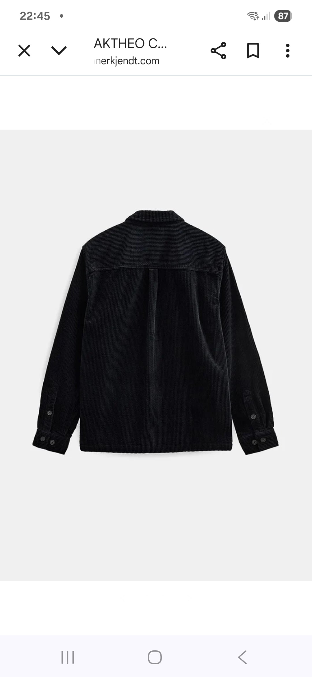 OVERSHIRT IN VELLUTO ANERKJENDT COLOR NERO