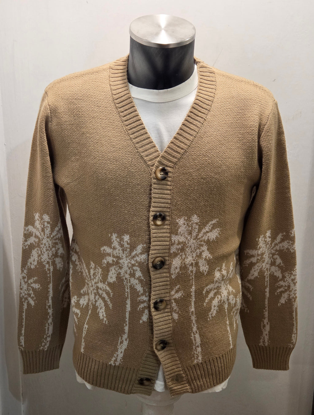 CARDIGAN VERSITY WOOL MALIBU SAND CREAM