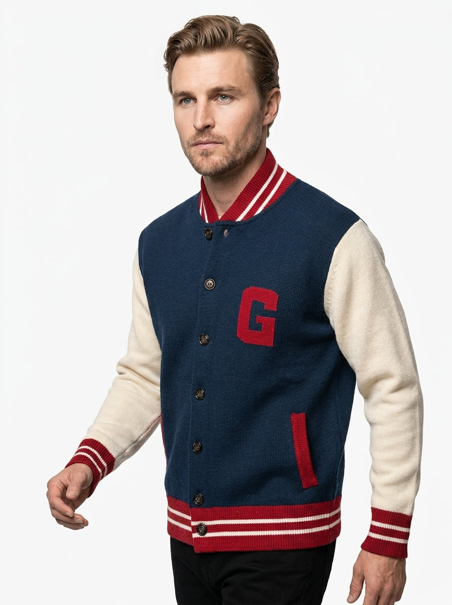 GALLIA JACKET CON BOTTONI COLORE NAVY MADE IN ITALY