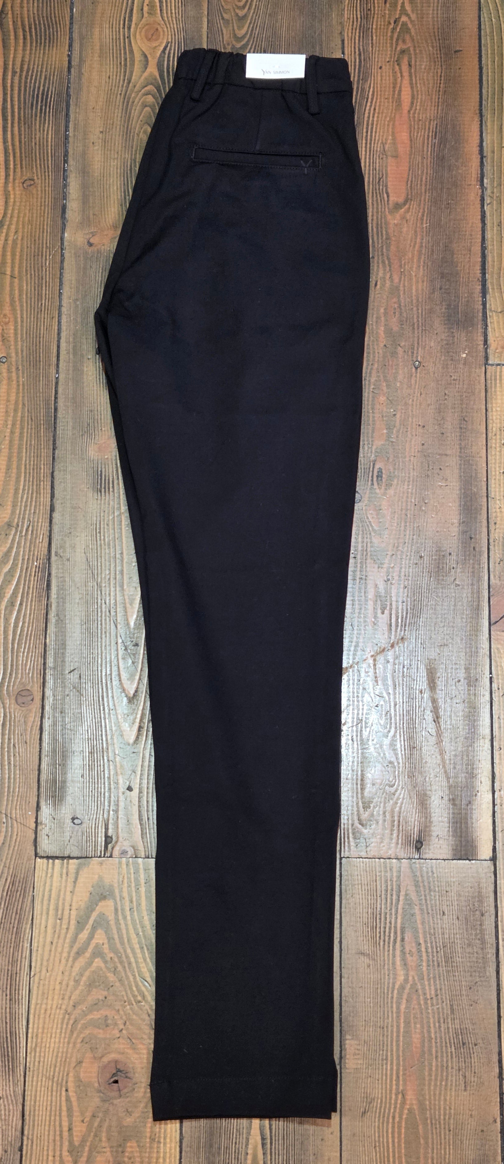 PANTALONI YAN SIMMON LIFE T414L PUNTO MILANO CON LACCIO COLOR NERO