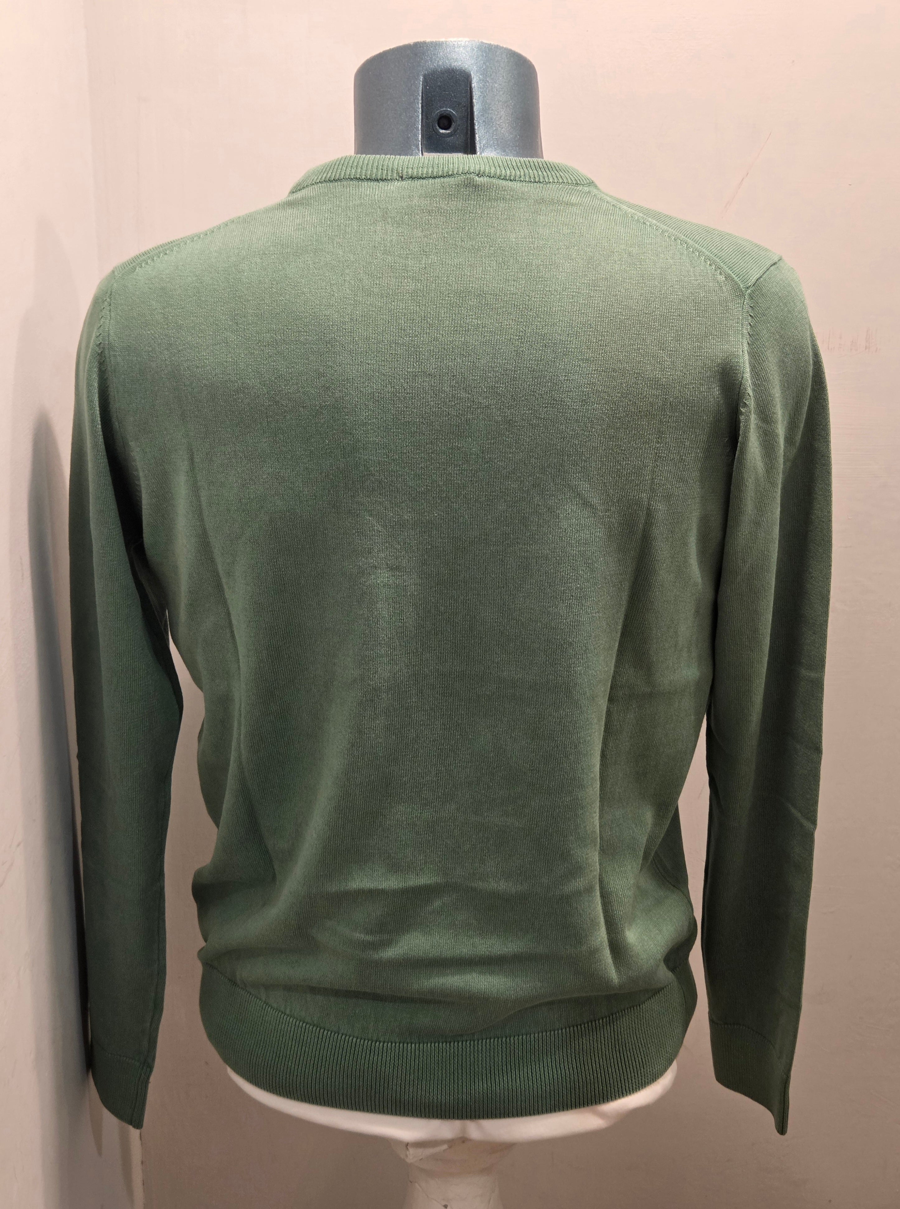 BRAMANTE MAGLIA FILO COTONE MANICA LUNGA COLOR VERDE
