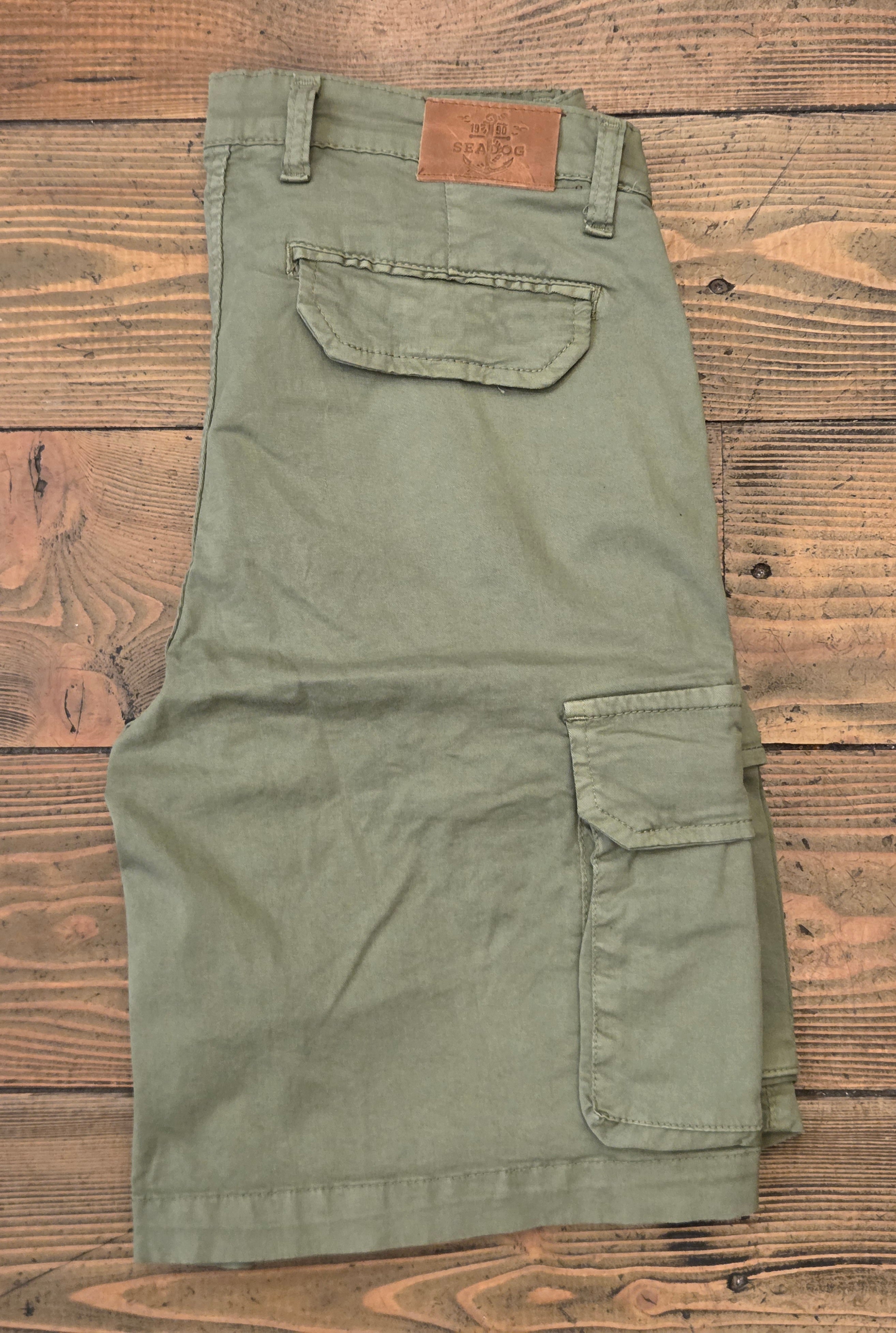SEADOG NEBRASKA BERMUDA CARGO 100% COTONE COLORE MILITARE MADE IN ITALY