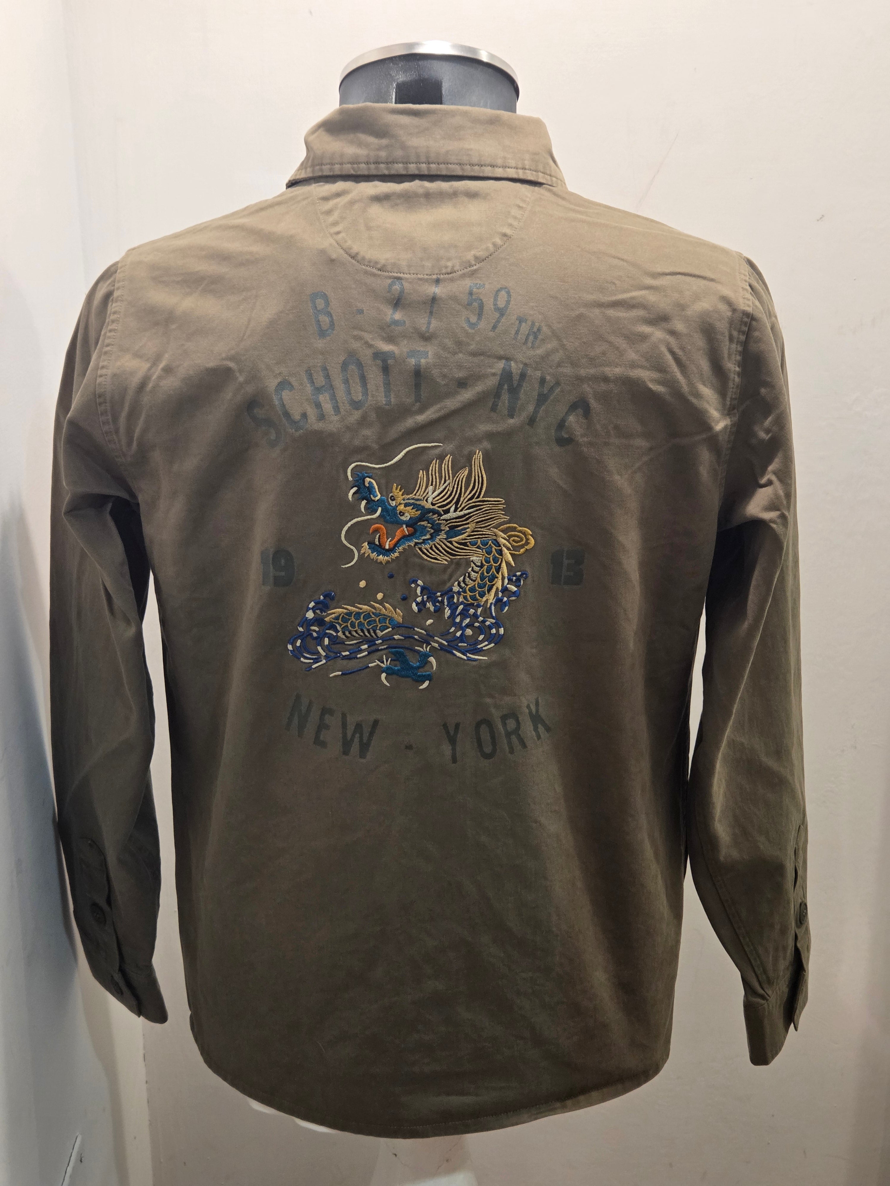 SCHOTT OVERSHIRT NYC COLOR VERDE MILITARE