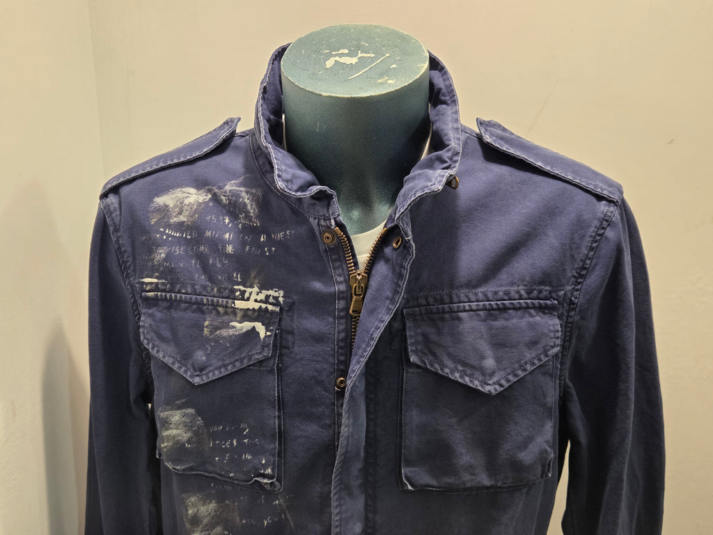 FRONT STREET 8 PAINTED MAN FIELD JACKET COLORE BLUE MADE IN ITALY