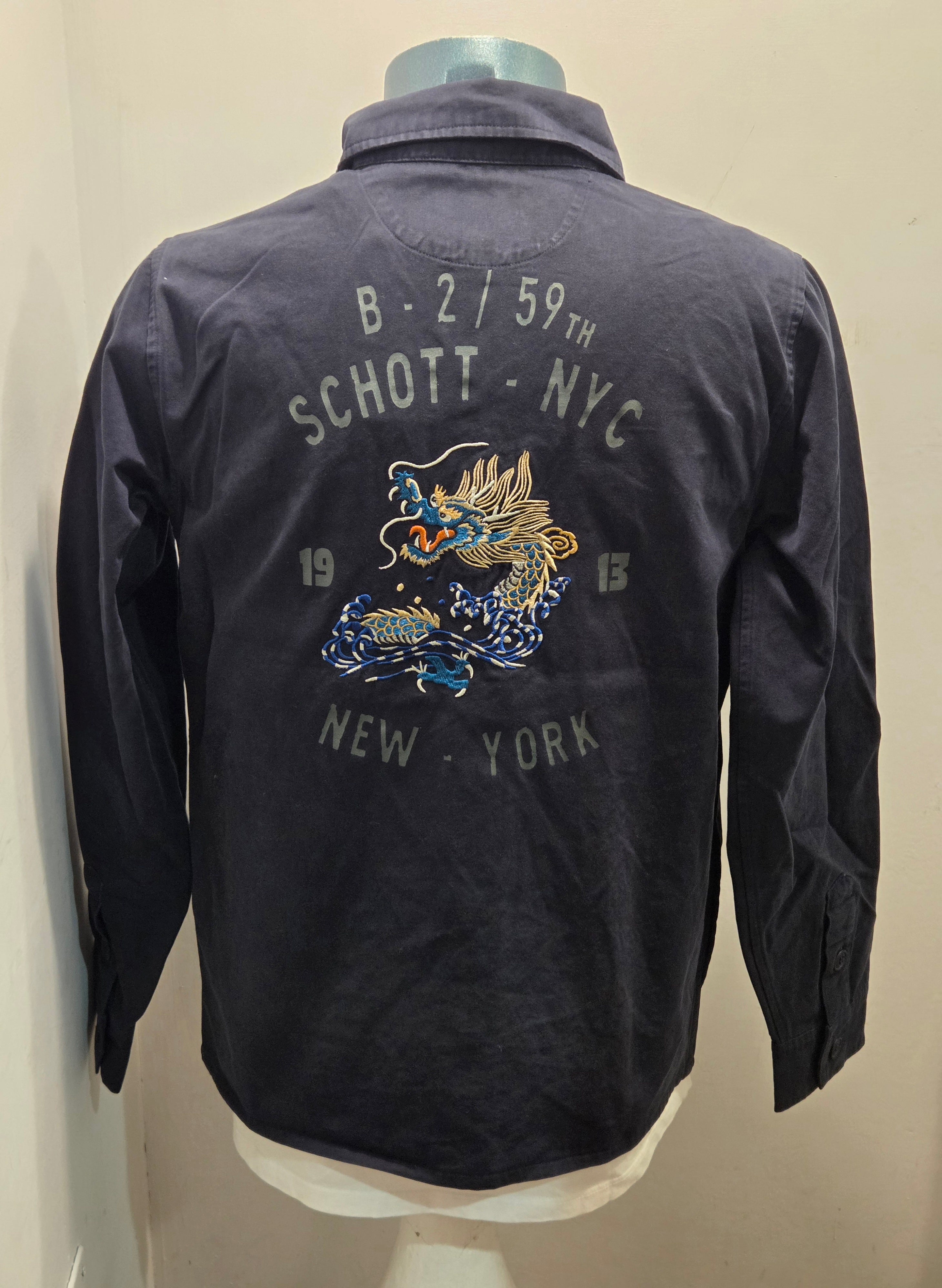 SCHOTT OVERSHIRT NYC COLOR BLU NAVY