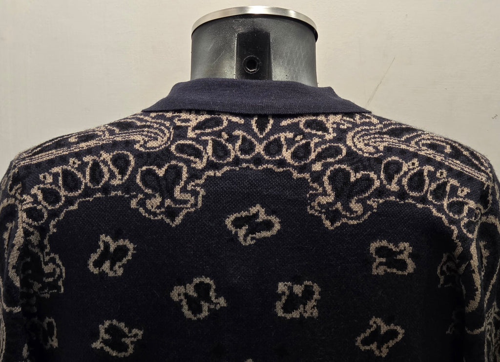 TOOCO POLO SHIRT LONG SLEEVES KNITTING BANDANA NAVY