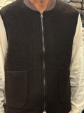 SEADOG OLIVER VEST ZIP LANA COTTA COLOR MORO MADE IN ITALY