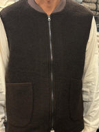 SEADOG OLIVER VEST ZIP LANA COTTA COLOR MORO MADE IN ITALY