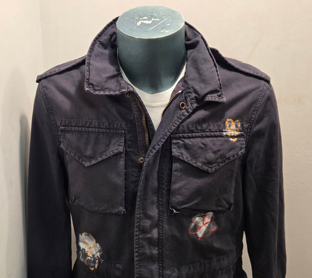FRONT STREET 8 PAINTED FIELD MAN JACKET COLORE BLUE MADE IN ITALY