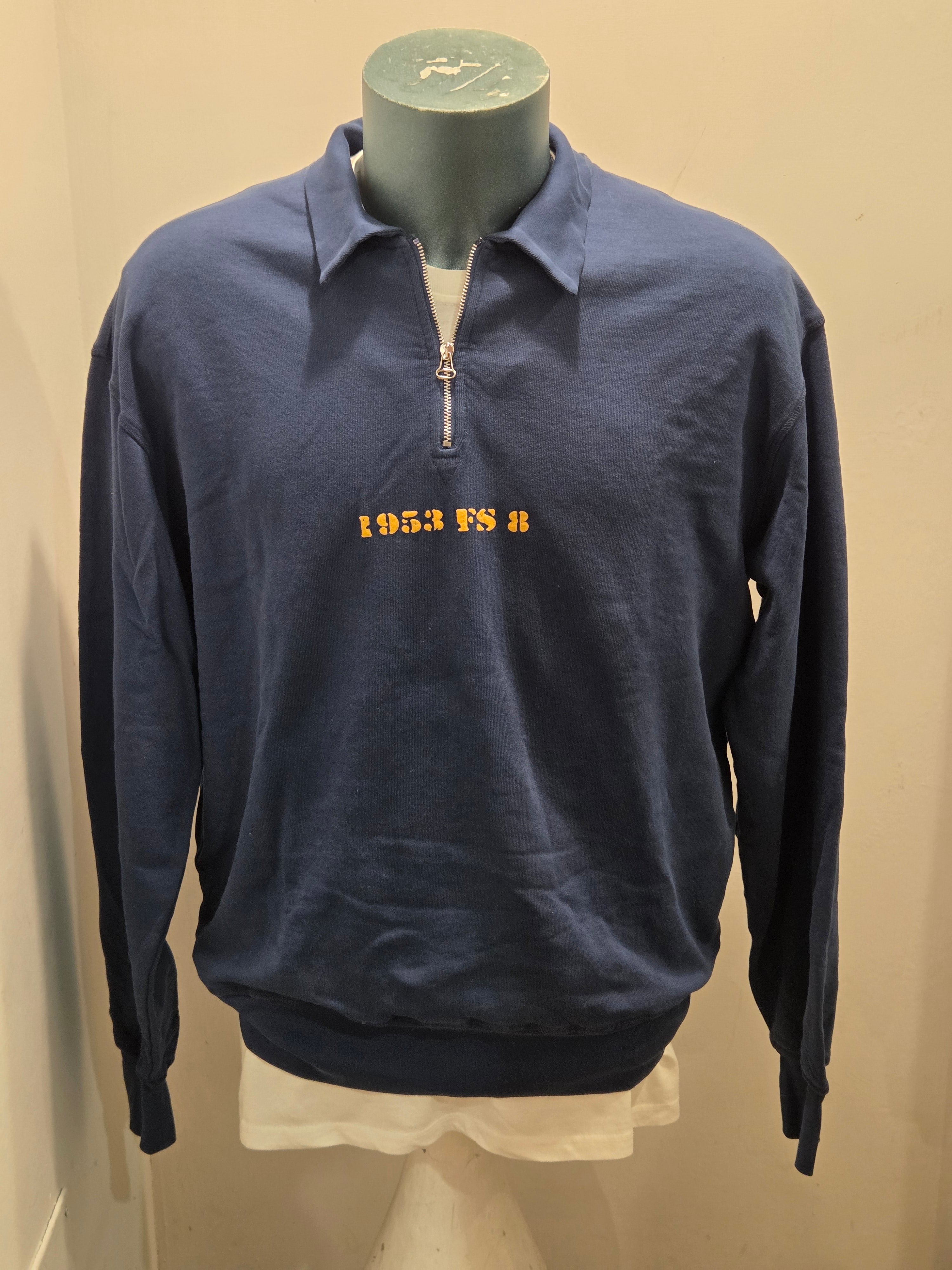 FRONT STREET 8 FELPA MEZZA ZIP SURF SHOP COLOR BLU