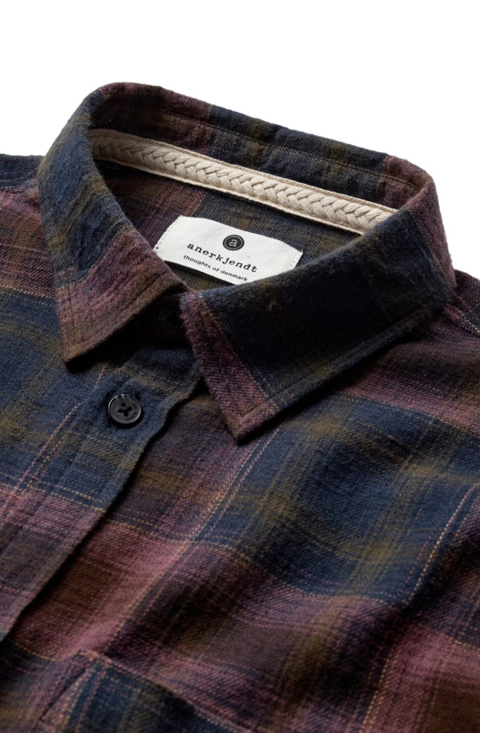 ANERKJENDT AKLEIF FLANNEL CHECK5 LS SHIRT COLORE VINEYARD WINE