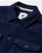 AKOSCAR BOILED WOOL OVERSHIRT ANERKJENDT COLOR SKY CAPTAIN