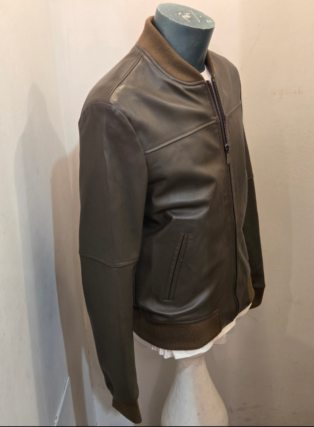 GIUBBINO IN PELLE BLUSOTTO HULK COLOR MILITARE