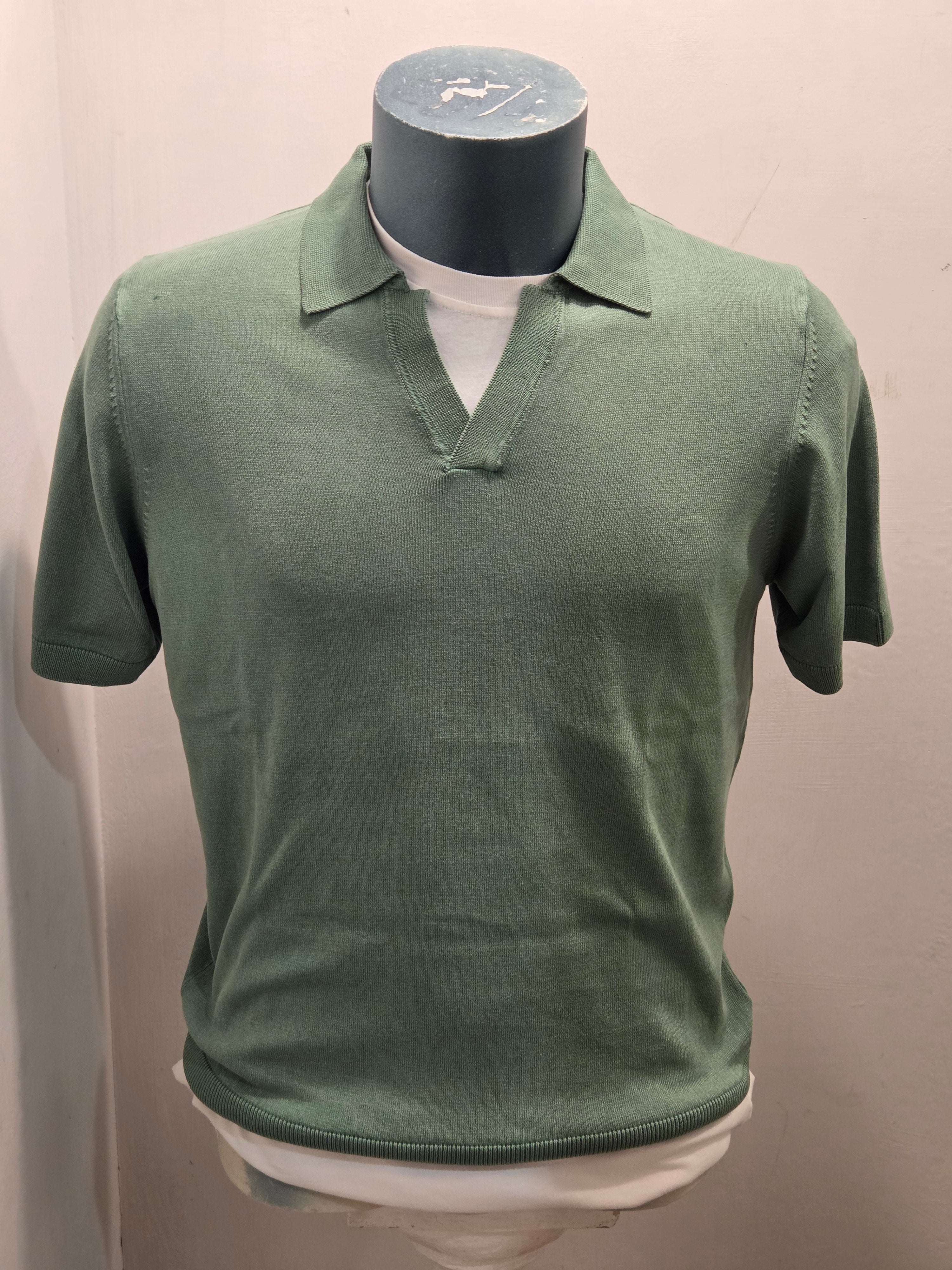 BRAMANTE POLO FILO COTONE MANICA CORTA COLOR VERDE