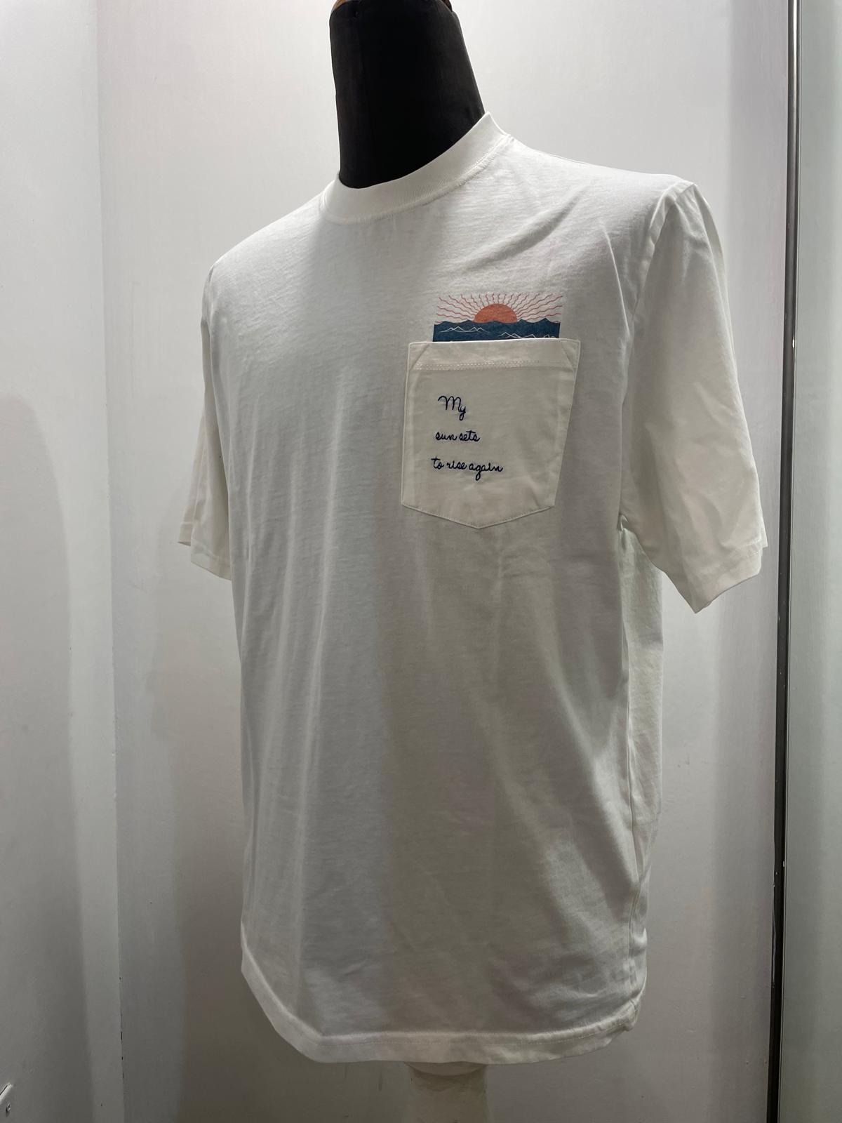 T SHIRT IN THE BOX POCKET SUNSET COLOR PANNA SS250008