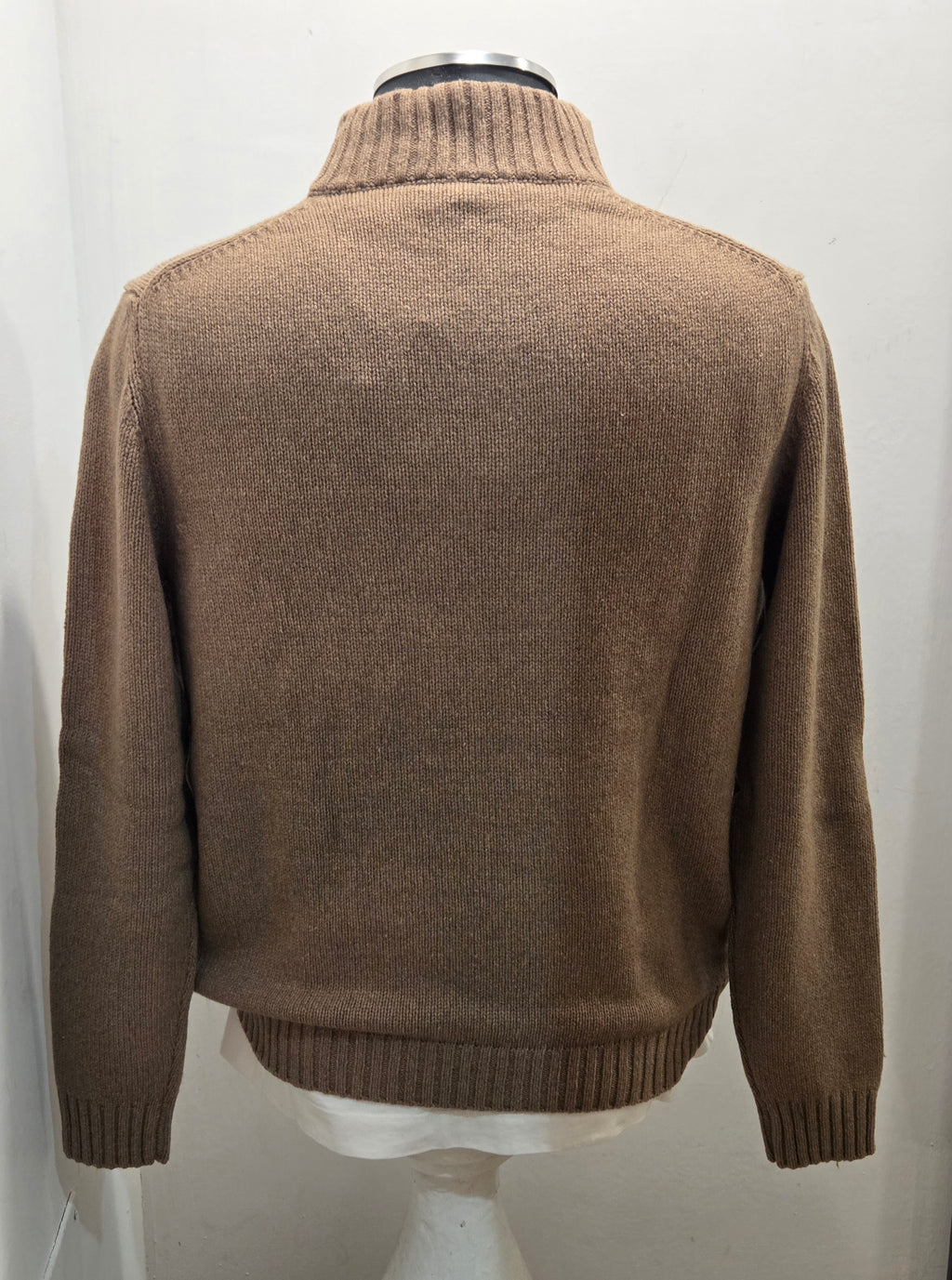 MAGLIONE RE-BRANDED IN CASHMERE CON ZIP COLOR BEIGE