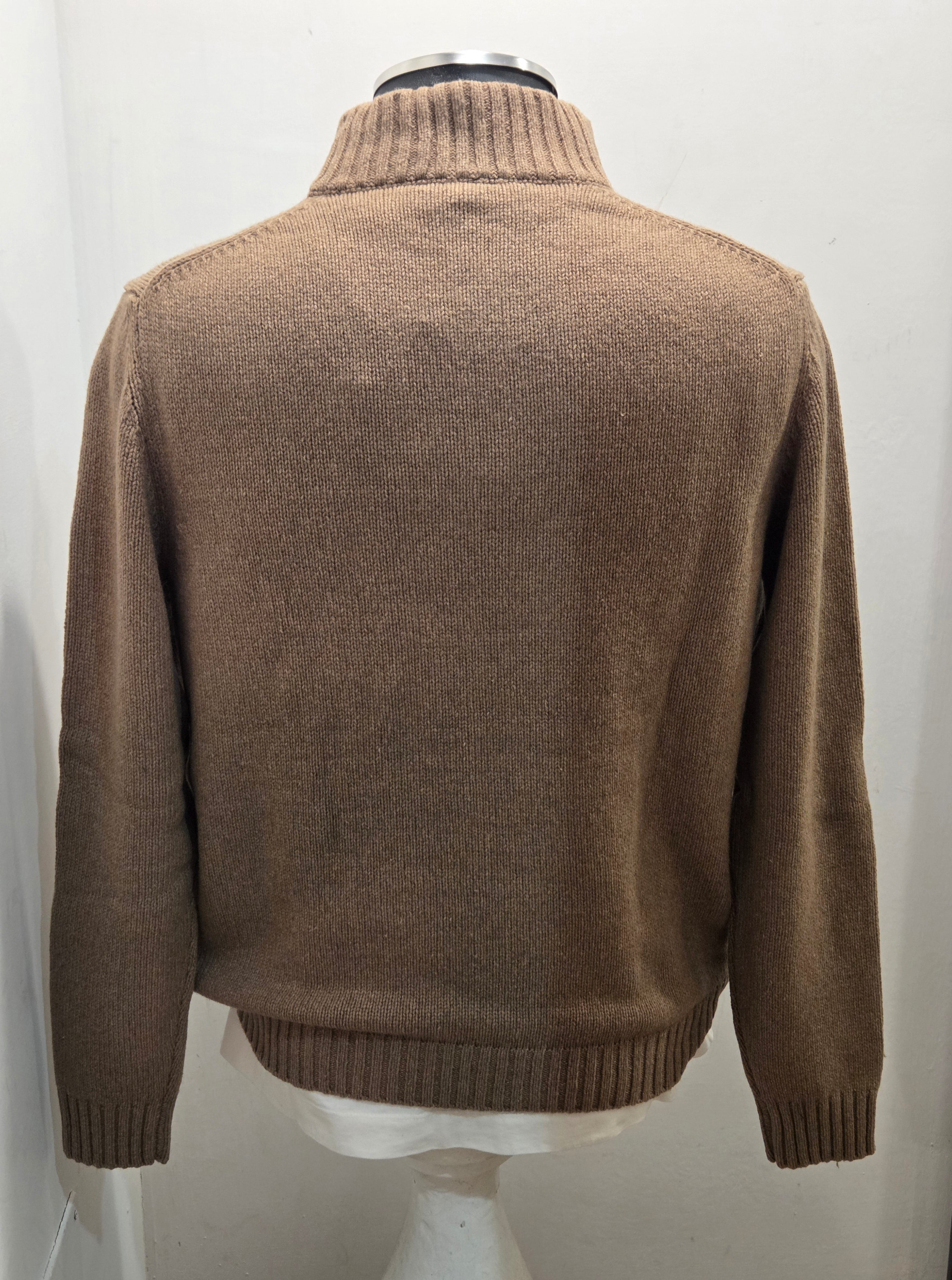 MAGLIONE RE-BRANDED IN CASHMERE CON ZIP COLOR BEIGE