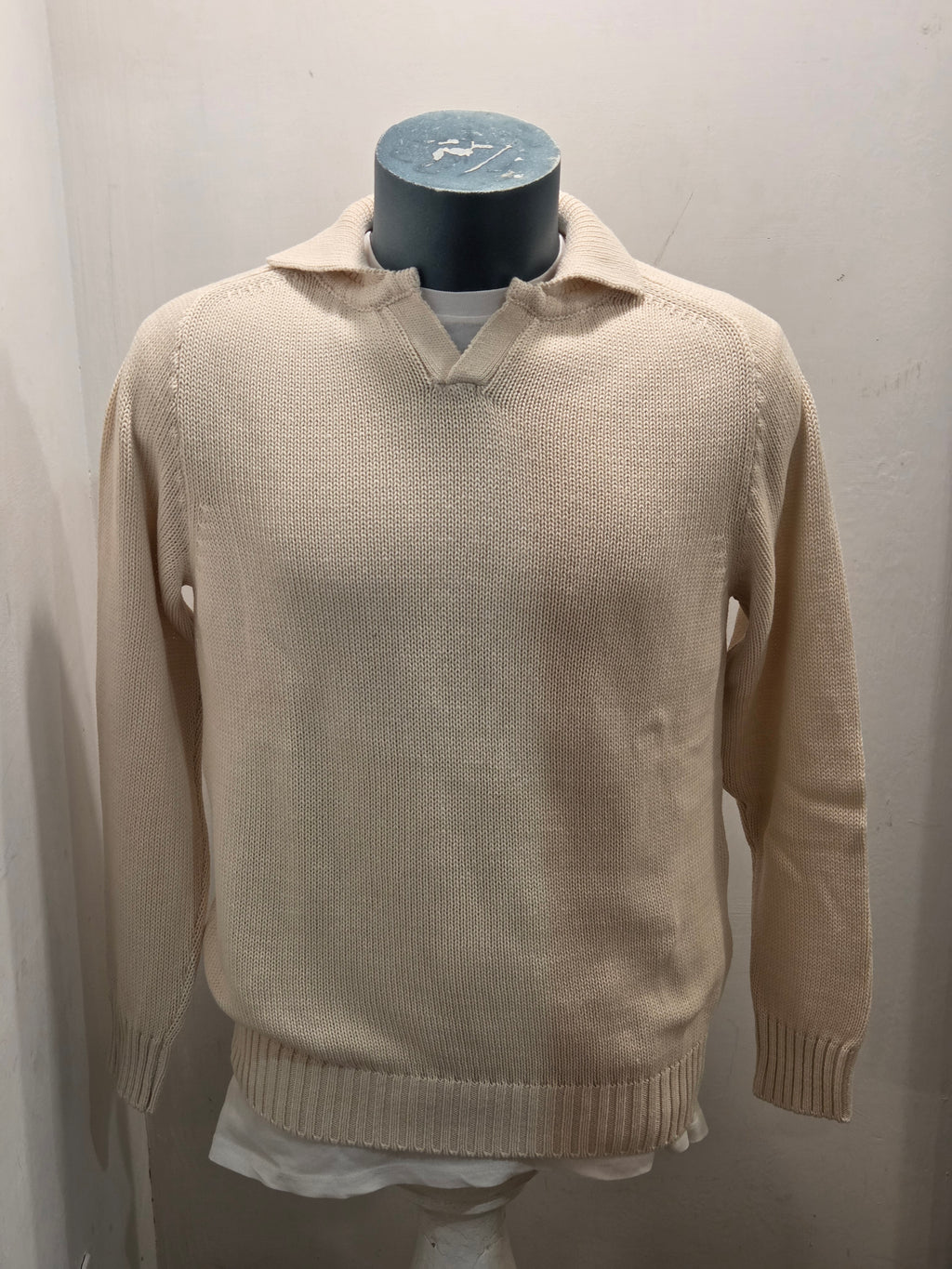 IN THE BOX MAGLIA POLO 100% COTONE COLORE PANNA 100% MADE IN ITALY
