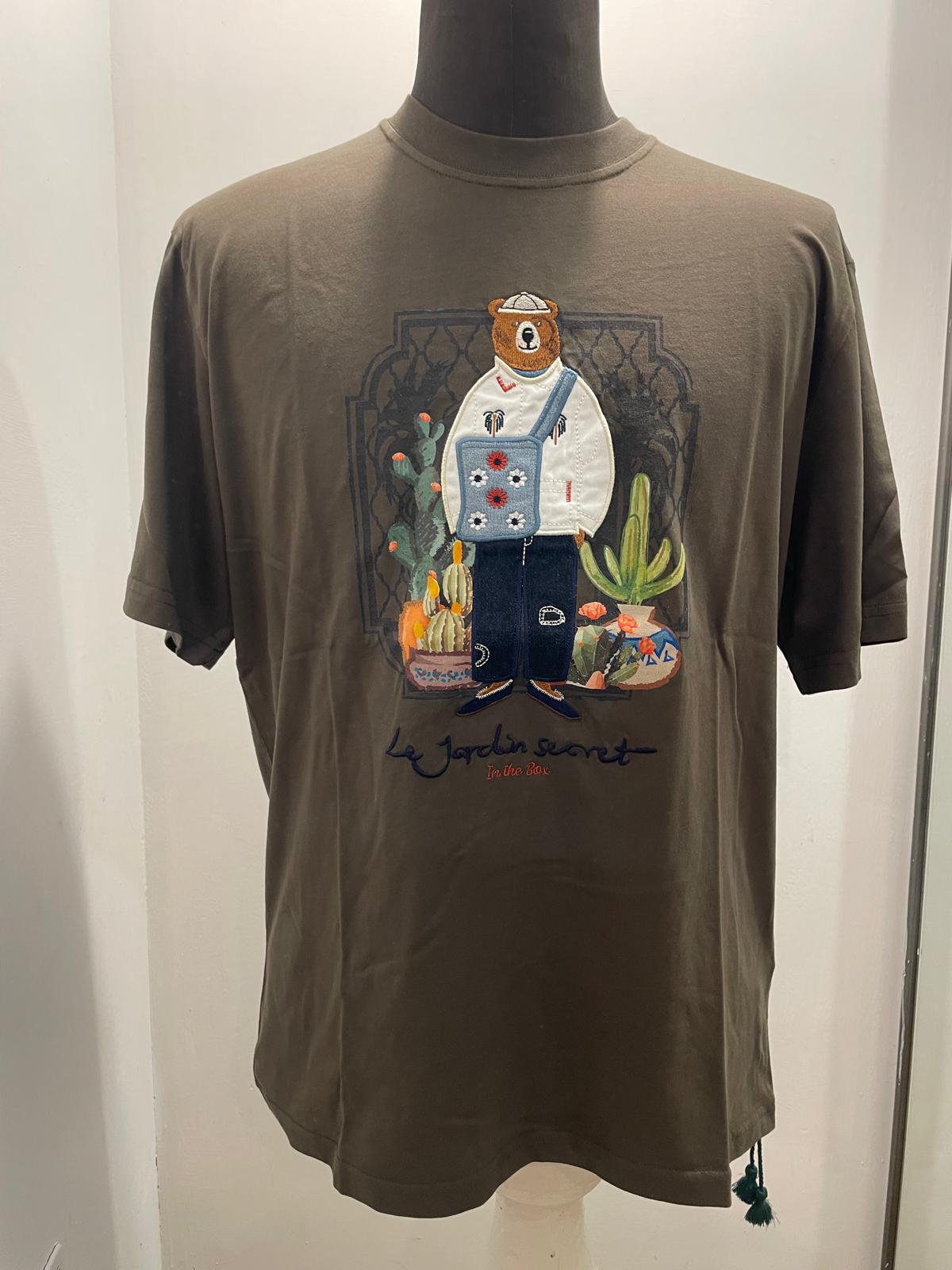 T SHIRT IN THE BOX MR. BOX JARDIN SECRET VERDE MILITARE SS250003