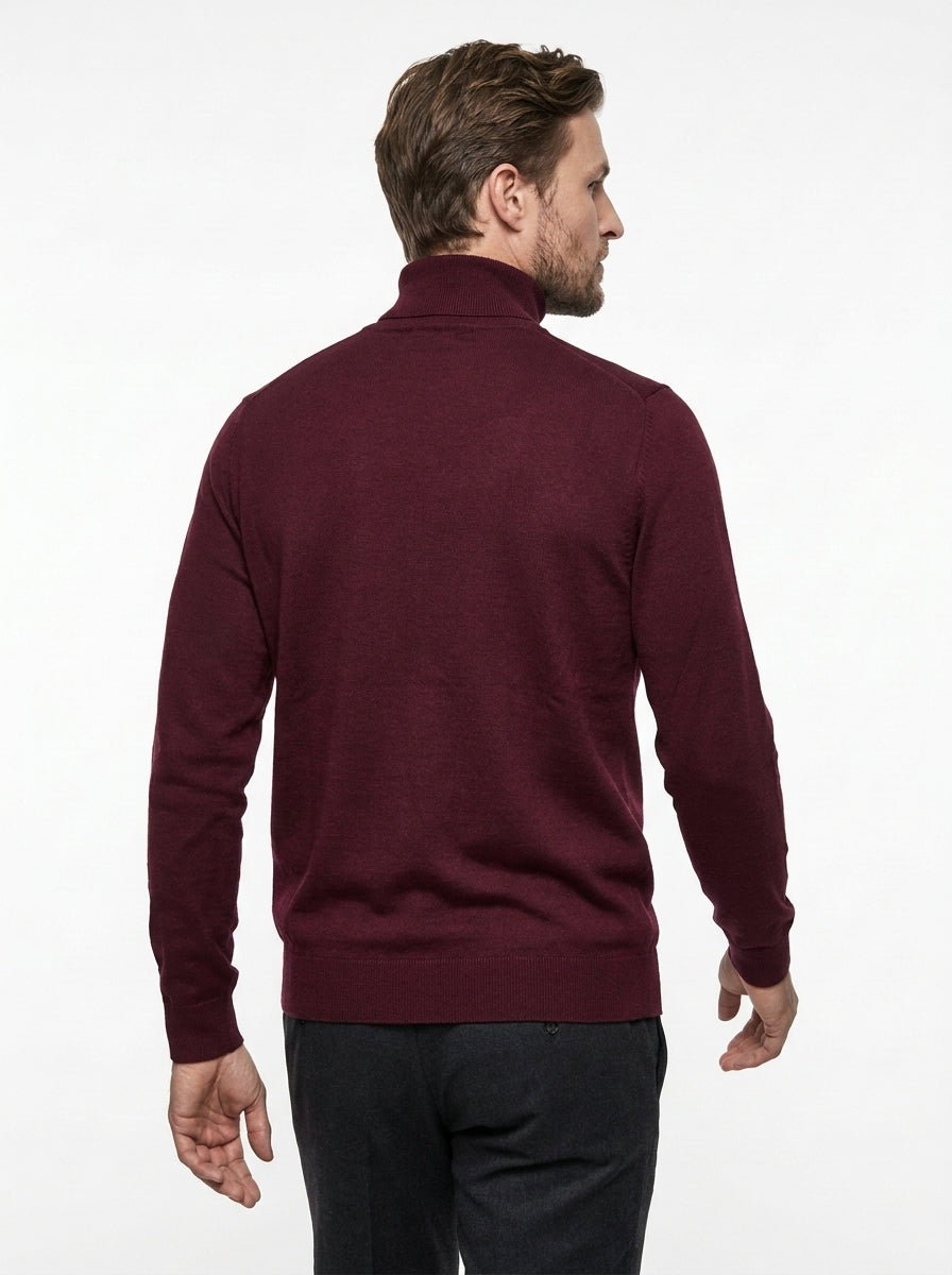 BRAMANTE MAGLIA COLLO ALTO REGULAR FIT COLOR BORDEAUX