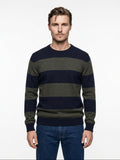 MAGLIA GIROCOLLO IN LANA RUGBY IN THE BOX COLORE BLU/VERDONE