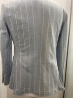 GIACCA AG TREND DOPPIO PETTO CELESTE CON RIGHE BIANCHE G740 P573