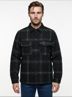 CAMICIA LANA TARTAN TRAPUNTATO IN THE BOX COLOR BLU